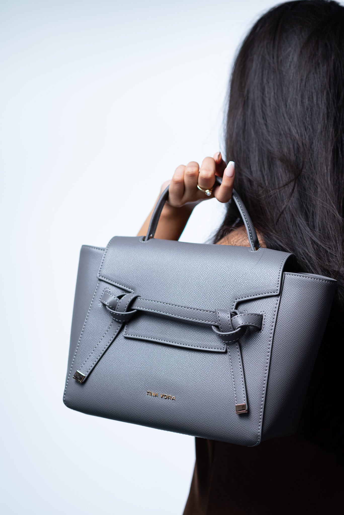 Chelsea Top Handle Bag - Dark Grey – TINA VORA